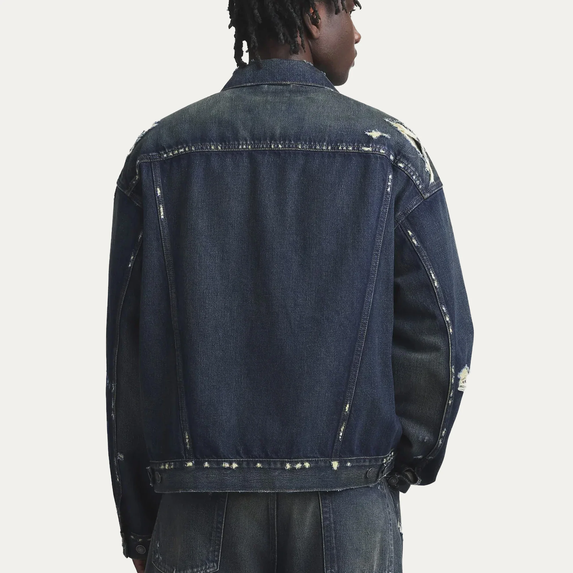 Gap x MadHappy  Distressed Denim Trucker Jacket - Image 3